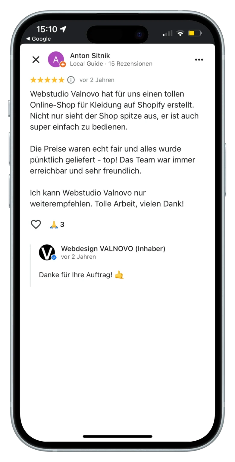 Positives Kundenfeedback zu einem erfolgreichen Website-Relaunch-portrait